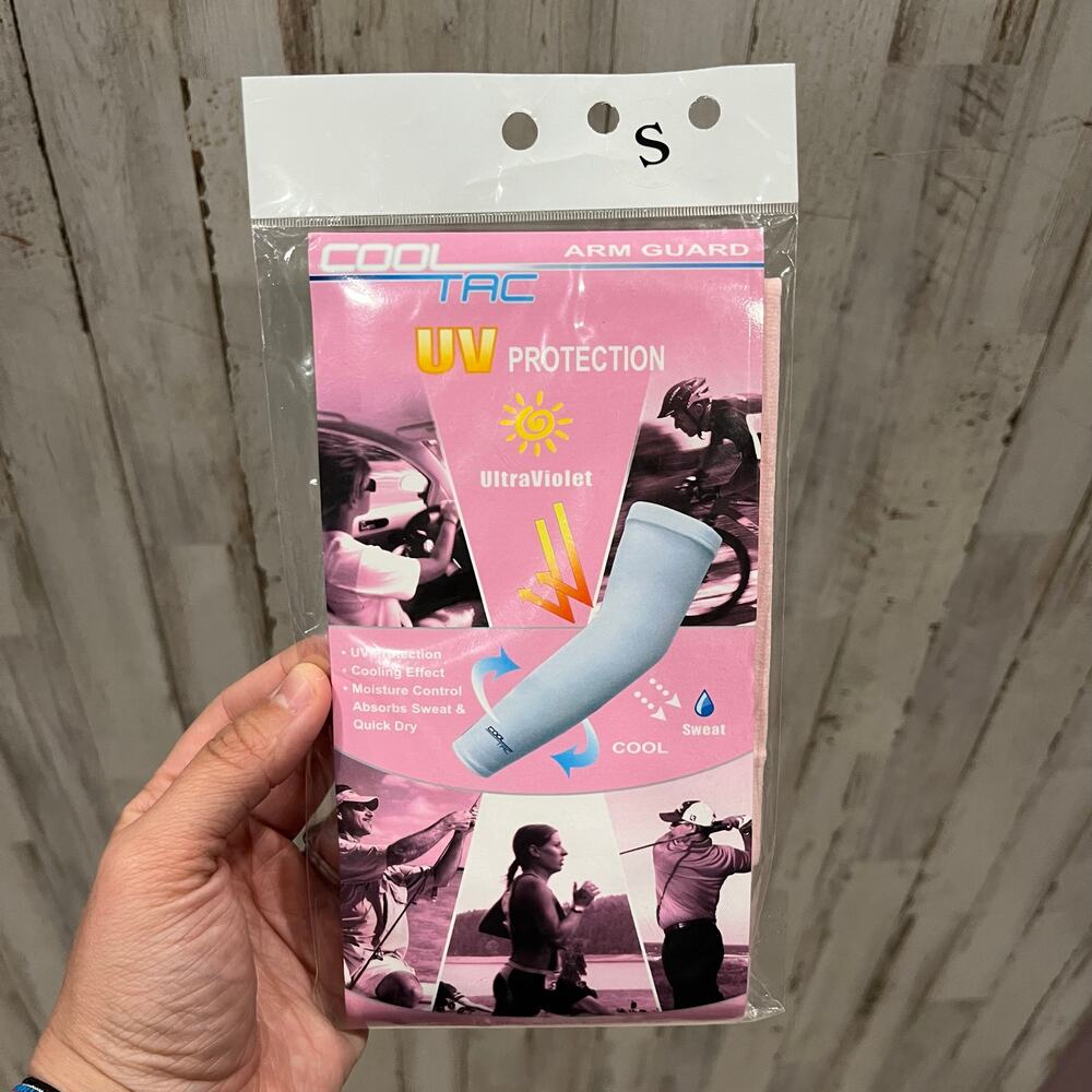 New Cool Tac Arm Guard Coolers Women's Pink UVβ Protection Quick Dry Small Golf